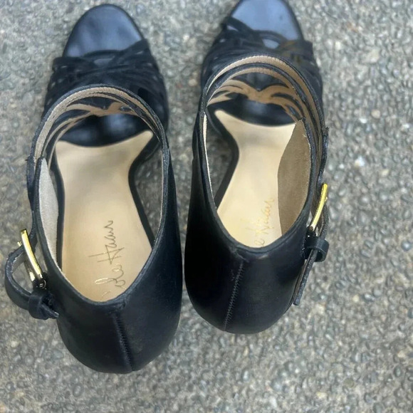 Cole Haan Black Leather Verona Strappy High Heel Sandals Size 10 - Picture 3 of 8